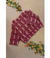 COTTON IKAT PRINTED MAROON ALTERABLE BLOUSE