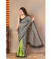 Chessboard Half-and-Half Pure Silk Saree