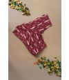 COTTON IKAT PRINTED MAROON ALTERABLE BLOUSE