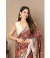 FLORAL PRINT ON TUSSAR SILK DRAPE
