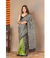 Chessboard Half-and-Half Pure Silk Saree