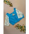 COTTON FLORAL SLEEVES ALTERABLE BLOUSE
