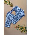 INDIGO PRINTED COTTON ALTERABLE BLOUSE