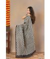 Chessboard Half-and-Half Pure Silk Saree