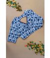 INDIGO PRINTED COTTON ALTERABLE BLOUSE