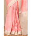 PEACH TUSSAR WITH FINE THREADWORK DRAPE