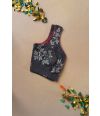 BLACK COTTON PRINTED ALTERABLE BLOUSE