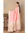 PEACH TUSSAR WITH FINE THREADWORK DRAPE