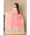 PEACH TUSSAR WITH FINE THREADWORK DRAPE