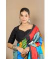 COAL BLACK RAW SILK ALTERABLE BLOUSE
