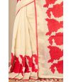 ROSE APPLIQUE WORK ON PURE LINEN DRAPE