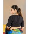 COAL BLACK RAW SILK ALTERABLE BLOUSE