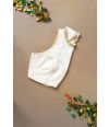WHITE SOLID RAW SILK ALTERABLE BLOUSE