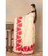 ROSE APPLIQUE WORK ON PURE LINEN DRAPE