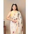 SOFT FLORAL BLOOM PRINTED CHIFFON DRAPE