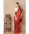 SOLID BRICK HUE TUSSAR SILK SAREE
