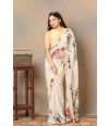SOFT FLORAL BLOOM PRINTED CHIFFON DRAPE