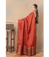 SOLID BRICK HUE TUSSAR SILK SAREE