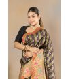 SCALLOP FLORAL STRIPED KANNI SILK