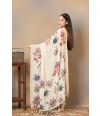 SOFT FLORAL BLOOM PRINTED CHIFFON DRAPE