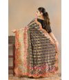 SCALLOP FLORAL STRIPED KANNI SILK