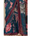 SOFT FLORAL FORM PRINTED CHIFFON DRAPE