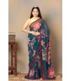 SOFT FLORAL FORM PRINTED CHIFFON DRAPE