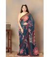 SOFT FLORAL FORM PRINTED CHIFFON DRAPE