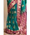 FOREST HUE ZARI GLOW SILK DRAPE