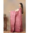 PURE TUSSAR WITH PRINTED CONTRAST BORDER 
