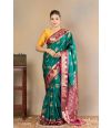 FOREST HUE ZARI GLOW SILK DRAPE