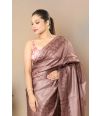 CUTWORK ON PURE TUSSAR SHINE DRAPE