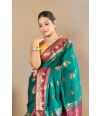 FOREST HUE ZARI GLOW SILK DRAPE