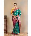 FOREST HUE ZARI GLOW SILK DRAPE