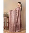 CUTWORK ON PURE TUSSAR SHINE DRAPE