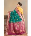 FOREST HUE ZARI GLOW SILK DRAPE