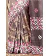 Shibori Tie Dye with Gujarati Work Pure Tussar Saree
