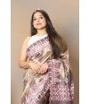 Shibori Tie Dye with Gujarati Work Pure Tussar Saree