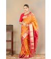GOLD GLOW ZARI BLOOM SILK DRAPE