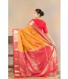 GOLD GLOW ZARI BLOOM SILK DRAPE