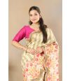 SCALLOP STRIPED FLORAL KANNI SILK