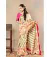 SCALLOP STRIPED FLORAL KANNI SILK