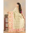 SCALLOP STRIPED FLORAL KANNI SILK
