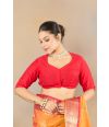CRIMSON SHINE RAW SILK ALTERABLE BLOUSE