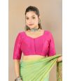 MAGENTA SHINE RAW SILK ALTERABLE BLOUSE