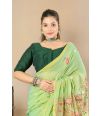FOREST GREEN RAW SILK ALTERABLE BLOUSE