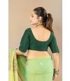 FOREST GREEN RAW SILK ALTERABLE BLOUSE