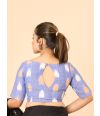 ALTERABLE COTTON IKKAT LIGHT BLUE BLOUSE
