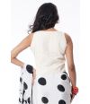 CREAM HAKOBA WAISTCOAT STYLE COTTON BLOUSE