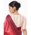 CREAM & RED COMBO KHADI COTTON WITH ALL OVER THREAD WORK & BOAT NECK 